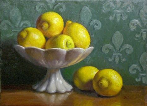 Debbies Art Space A Bowl Of Lemons Oil On 9x 12 Inch Canvas Fruit