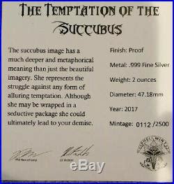 Oz Pure Silver Proof Temptation Of The Succubus Round Coin Pheli Mint Canada Coin Silver