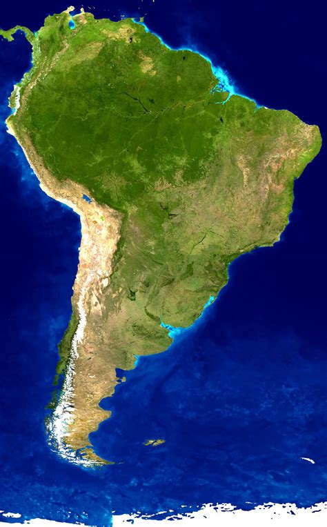 Detailed Satellite Map Of South America South America Detailed
