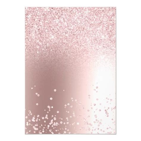 Rose Gold Glitter Confetti Ombre Girl Baby Shower Invitation Zazzle