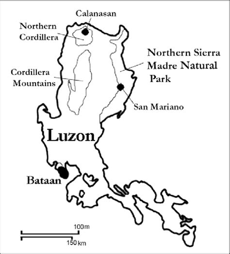 Map Of Luzon Showing Locations Of The Three Study Sites Download