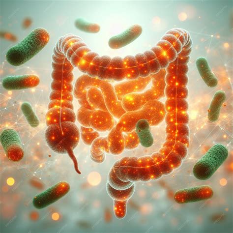 Premium Photo Anatomy Intestine Model Bacteria Floating