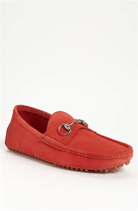 Gucci Damo Suede Driving Shoe In Red For Men Red Suede Lyst