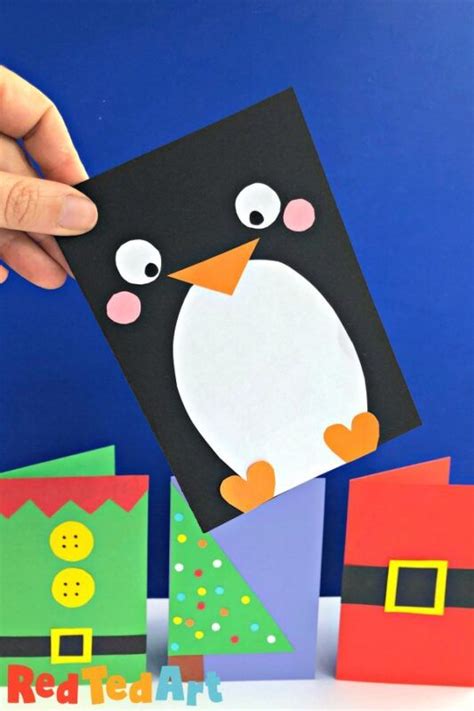 Things To Make Easy Kids Crafts From Red Ted Art Christmas Cards