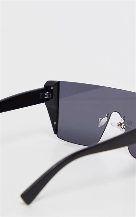 Black Frameless Oversized Sunglasses Prettylittlething