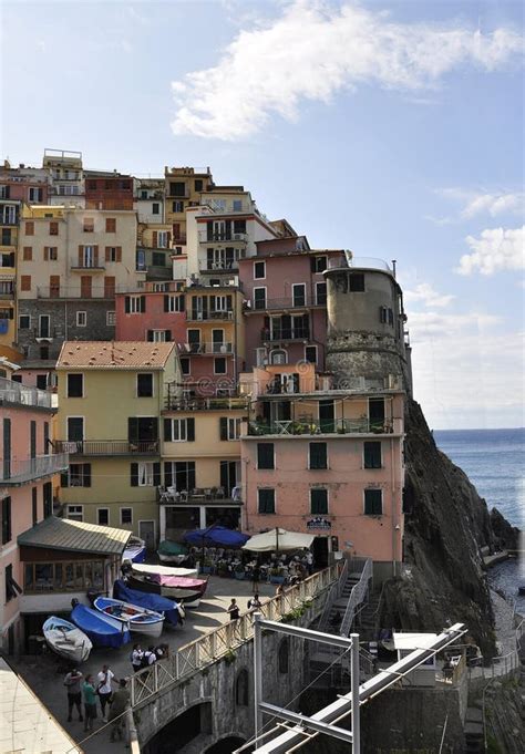 Panoramic View Architecture Of Manarola Village From Cinque Terre