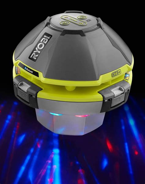 ryobi one 18 volt floating speaker light show with bluetooth