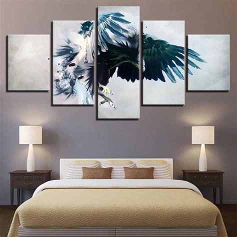 Canvas Modern Living Room Framework Hd Home Decoration 5 Panel Animal