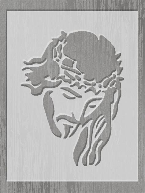 Jesus Head Stencil A4 Stencil Heaven