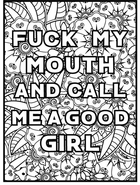 Adult Cuss Word Coloring Sheets Dirty Coloring Pages For Etsy Espa A