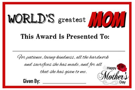Mothers Day Certificate Template Postermywall