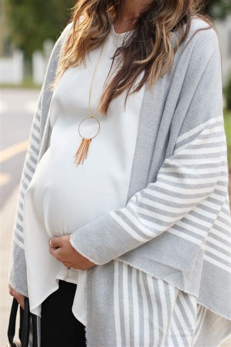 Maternity Style Ivory And Grey Poncho Lauren Mcbride Maternity