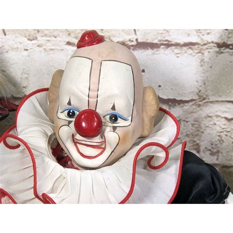 3 Vintage Porcelain Clown Dolls One Victoria Impex Wind Up Musical Animated Sculpture Art