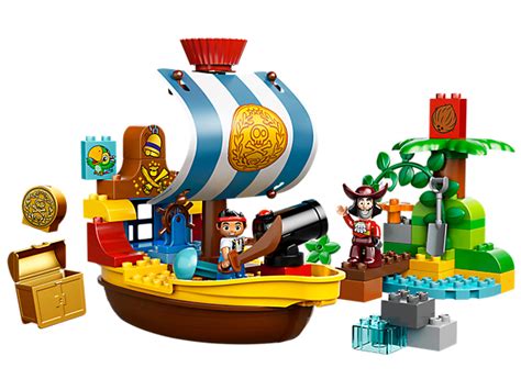 Battle Captain Hook aboard Jake's Pirate Ship Bucky! | Pirate toys, Lego duplo, Pirate lego