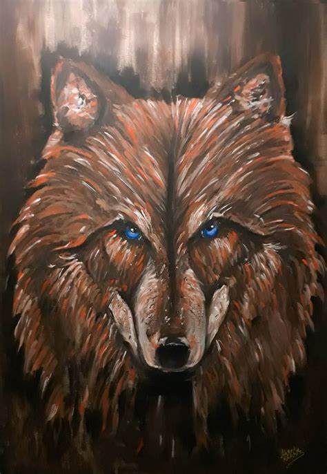 Acrylic Wolf Painting Painting Photos