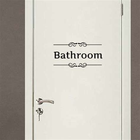 Bathroom Rules Door Sign Vinyl Quotes Lettering Words Wall Stickers
