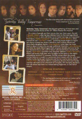 Yesterday Today Tomorrow Philippines Filipino Tagalog Dvd Movie On