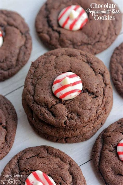 Chocolate Peppermint Kiss Cookies Recipe Chocolate Peppermint Kiss