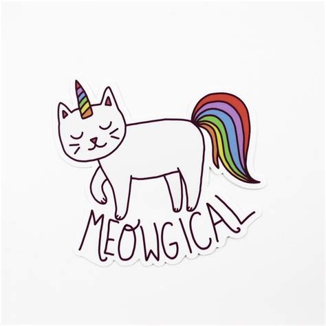 Cute kawaii drawings cute animal drawings colorful drawings cartoon drawings easy drawings my little pony unicorn unicorn cat cute unicorn kitty drawing. Meowgical Cat Vinyl Sticker #unicat #unikitty #unicorn #caticorn #meow #laptopsticker #catlady # ...