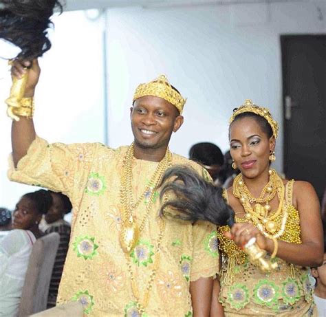 ivorian couple in akan gear african royalty traditional fashion