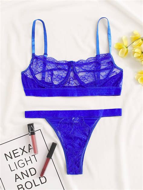 lace lingerie set women lingerie beachwear swimwear bra types blue pattern blue lace