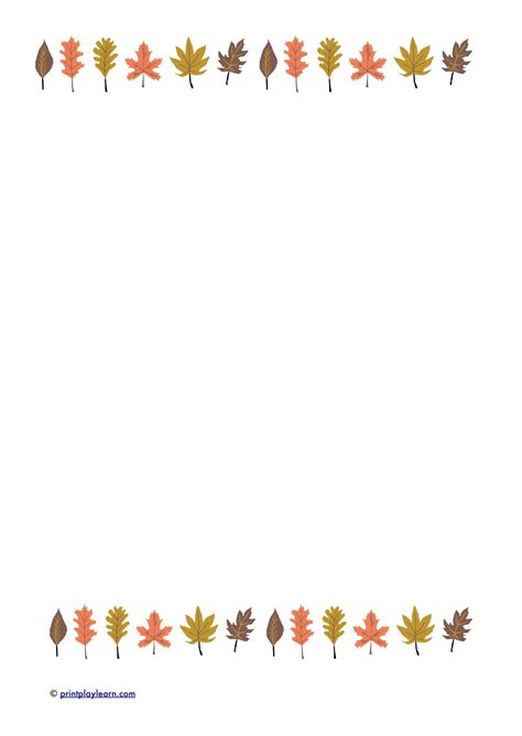 Autumn Leaves Writing Paper Printable Teaching Resources Print Play