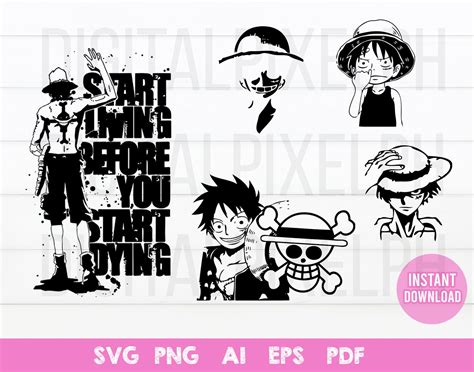 One Piece Luffy Svg One Piece Clipart png ai eps digital | Etsy