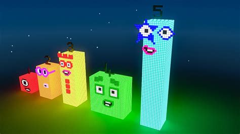 Building Numberblocks 5 In Minecraft But It Is Glowing Minecraft