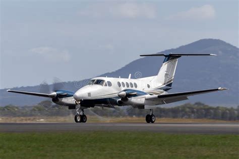 Beech B200 Super King Air Twin Engine Turboprop Aircraft On The Runway