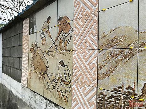 주택 한옥 담벼락 외부 전통 담장기와 담장벽화디자인우리담에 황토타일을 마감한 시공예제 네이버 블로그