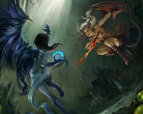 Maybe you would like to learn more about one of these? Angel and Demon Wallpaper - WallpaperSafari