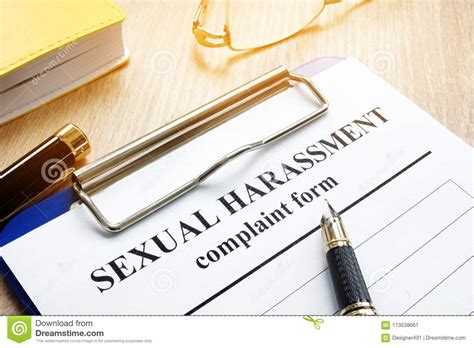 Sexual Harassment Complaint Form Stock Image Image Of Sign Work