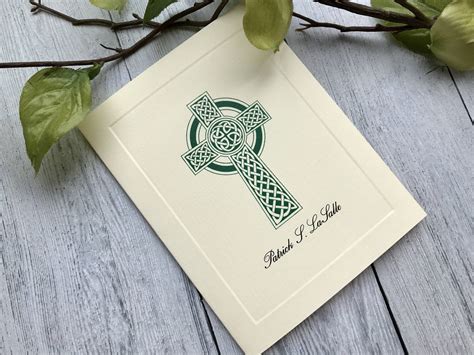 Personalized Sympathy Acknowledgement Cards Celtic Cross Funeral