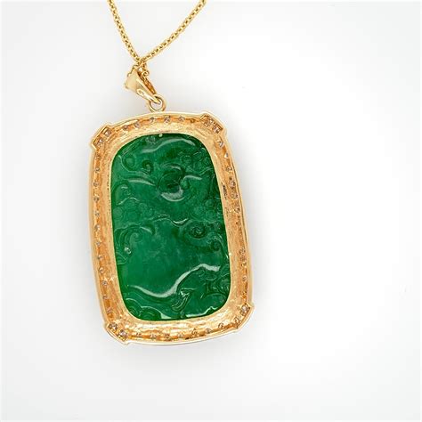 Gia Certified Natural Jadeite A Translucent Jade Carat Diamond Gold