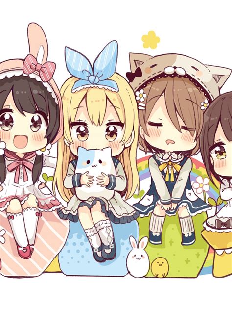 Download 1536x2048 Anime Girls Chibi Cute Friends