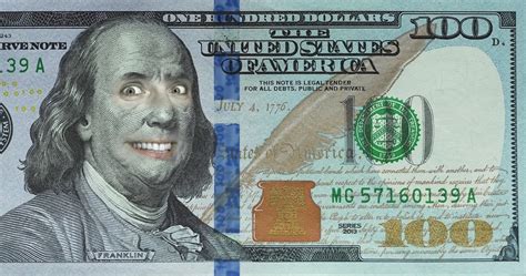Portrait Of Benjamin Franklin Expressing Different Emotions To Camera