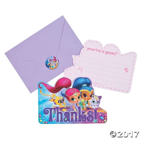 Shimmer And Shine Thank You Cards Free Printable