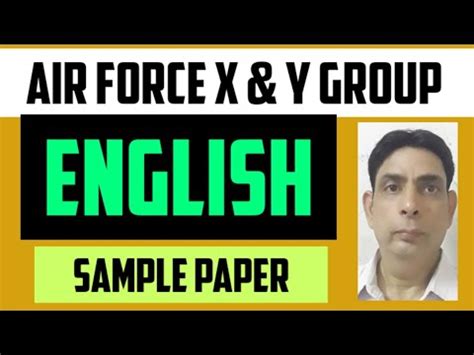 Air Force X Y Group English Sample Paper Youtube