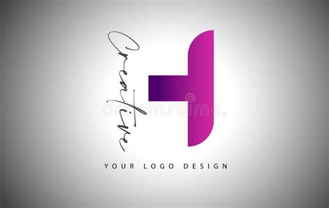 Creative Letter H Logo With Purple Gradient And Creative Letter Cut