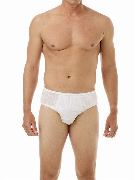 Amazon Com Mens Disposable Underwear Brief Style White 30 Pack XL