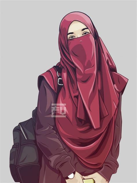 1000 Gambar Kartun Muslimah Cantik Bercadar Kacamata Comel Gambar