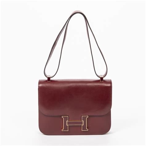 HermÈs Rouge H Box Leather Constance 23 With Gold Hardware Luxury