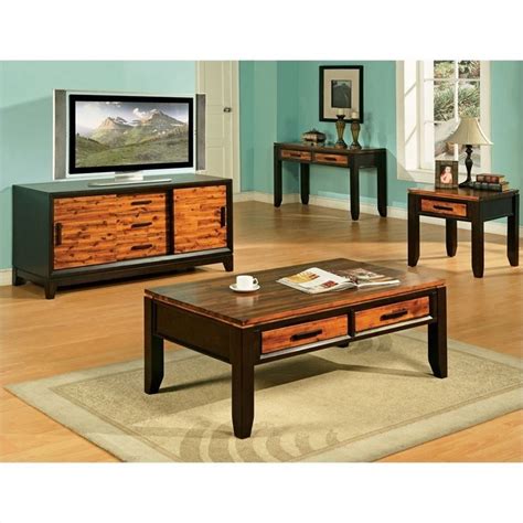 Amazing wood + master craftsman = fine furniture. Steve Silver Company Abaco Rectangular Wood Top Coffee ...