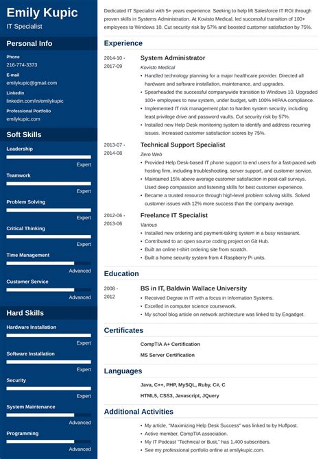 Technical Resume Template Guide And 20 Examples