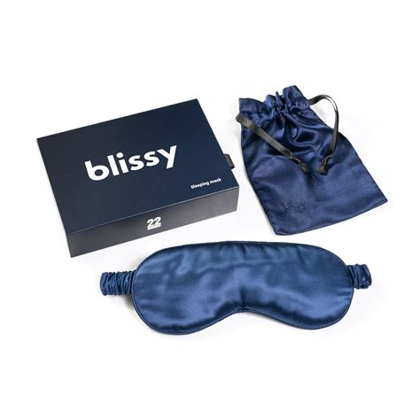 Blissy 100 Mulberry 22 Momme Silk Sleep Mask Blue