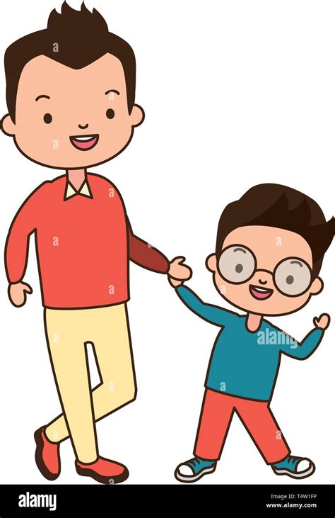 dad and son holding hands stock vector image and art alamy