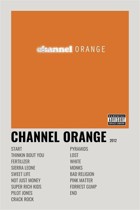 Frank Ocean Channel Orange Music Poster Ideas Music Poster Design