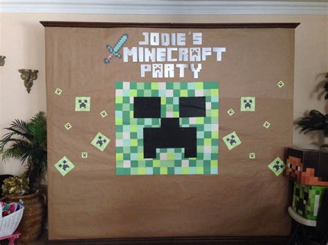MINECRAFT backdrop | Minecraft party decorations, Minecraft decorations