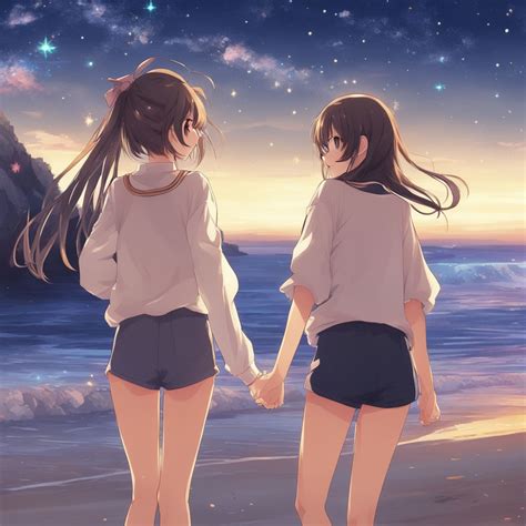 Two Best Friends Holding Hands Anime