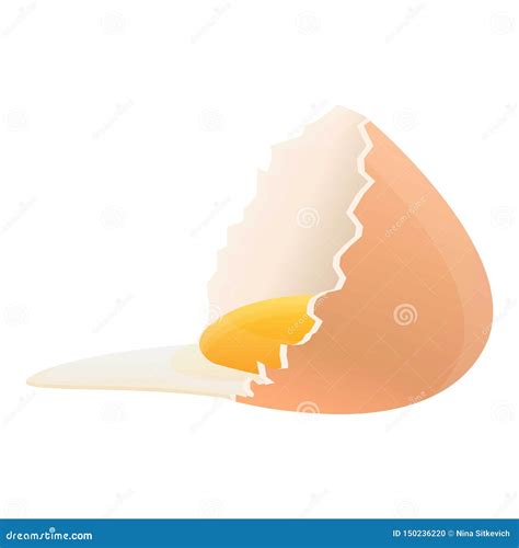 Eggshell Yolk Icon Cartoon Style Stock Vector Illustration Of
